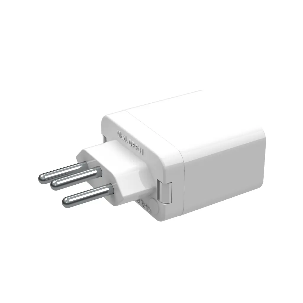 Plugue De Tomada Protetor 3 Pinos 10a Qpp03b | Branco