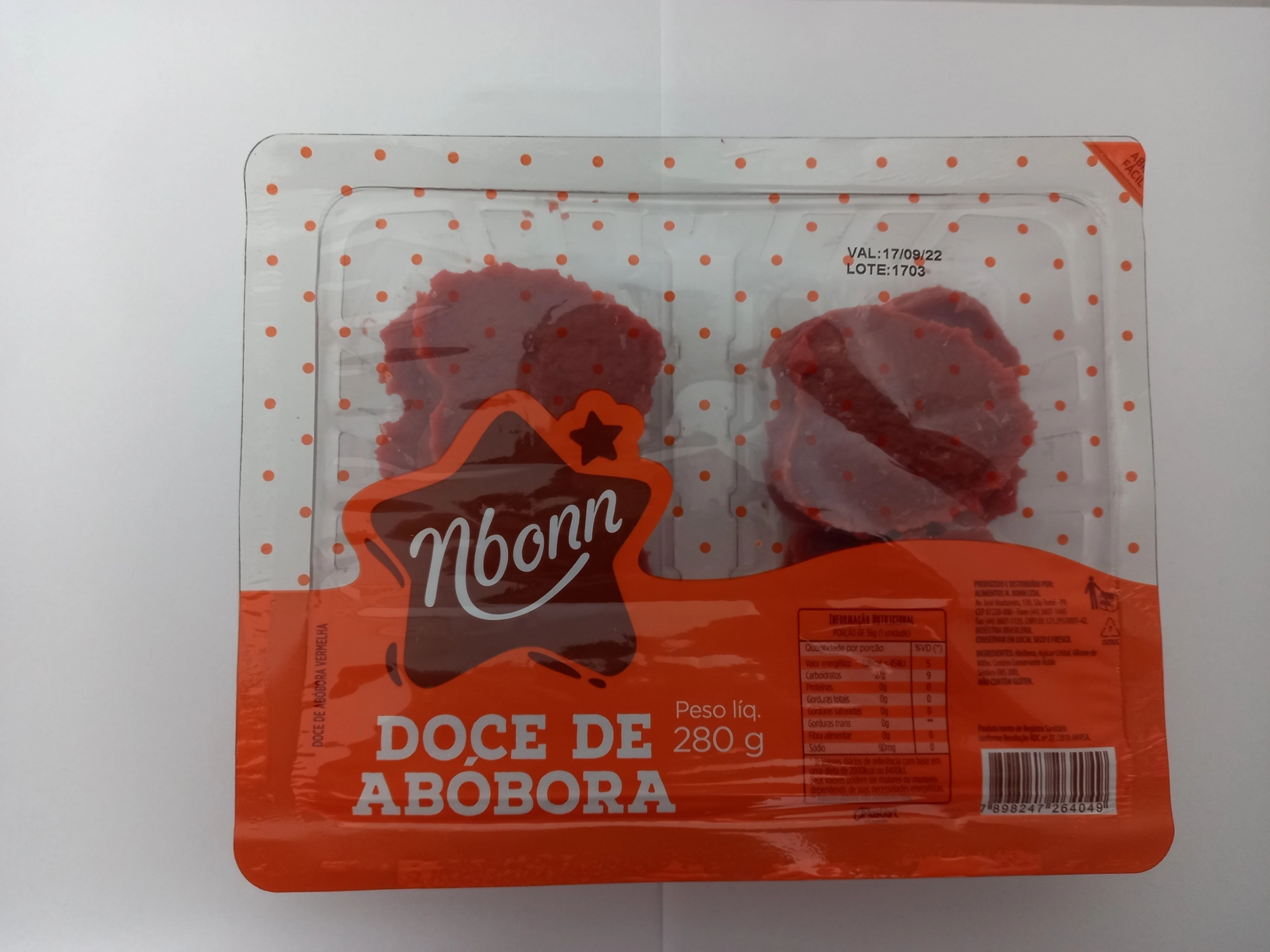 Doce De Abobora Vermelha N Bonn350g Un/01
