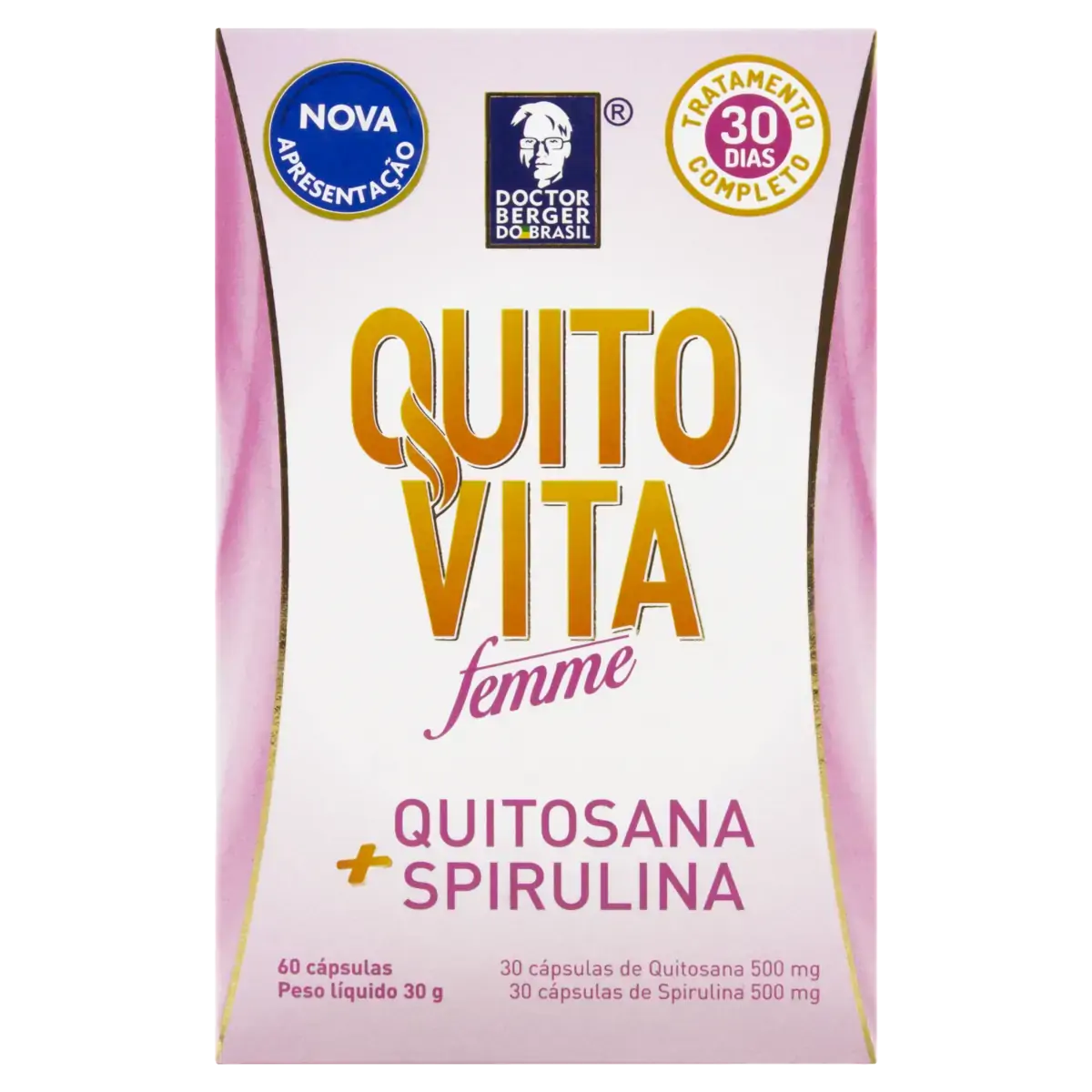 Quitosana E Spirulina Femme Doctor Berger Do Brasil Caixa 30g 60 Cápsulas