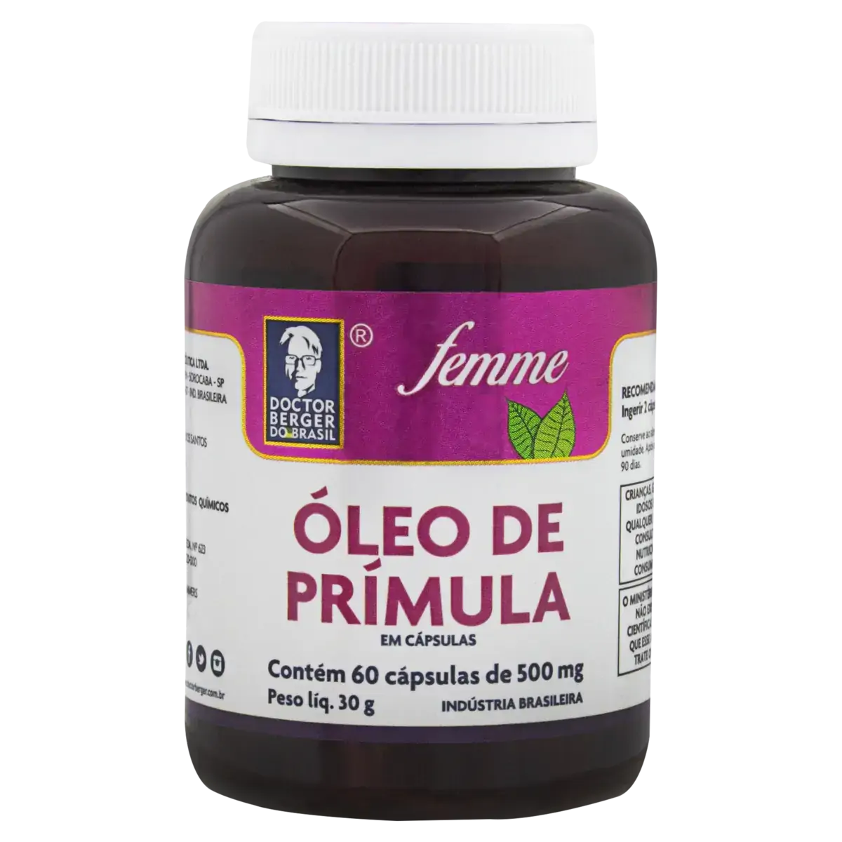 óleo De Prímula 500mg Doctor Berger Do Brasil Frasco 30g 60 Cápsulas
