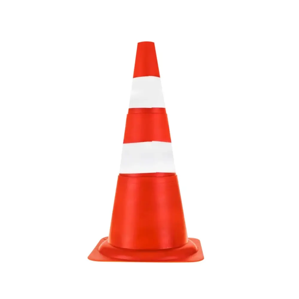 Cone Base Pvc Laranja/branco 7cm Plastcor