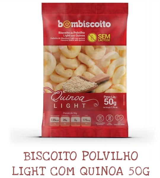 Biscoito De Polvilho Light Com Quinoa 50g Bombiscoito