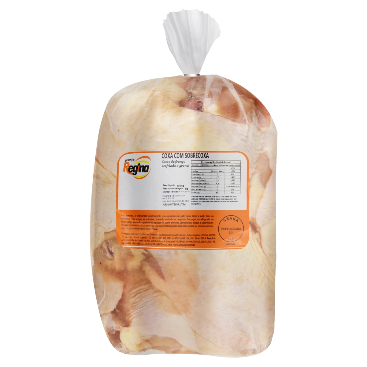 Coxa Com Sobrecoxa De Frango Resfriada Granja Regina 2,5kg