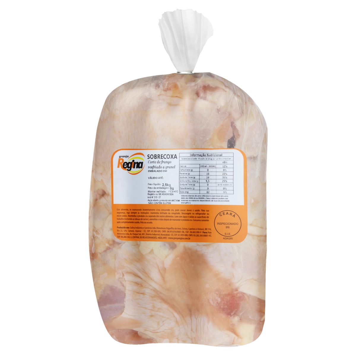 Sobrecoxa De Frango Resfriada Granja Regina 2,5kg