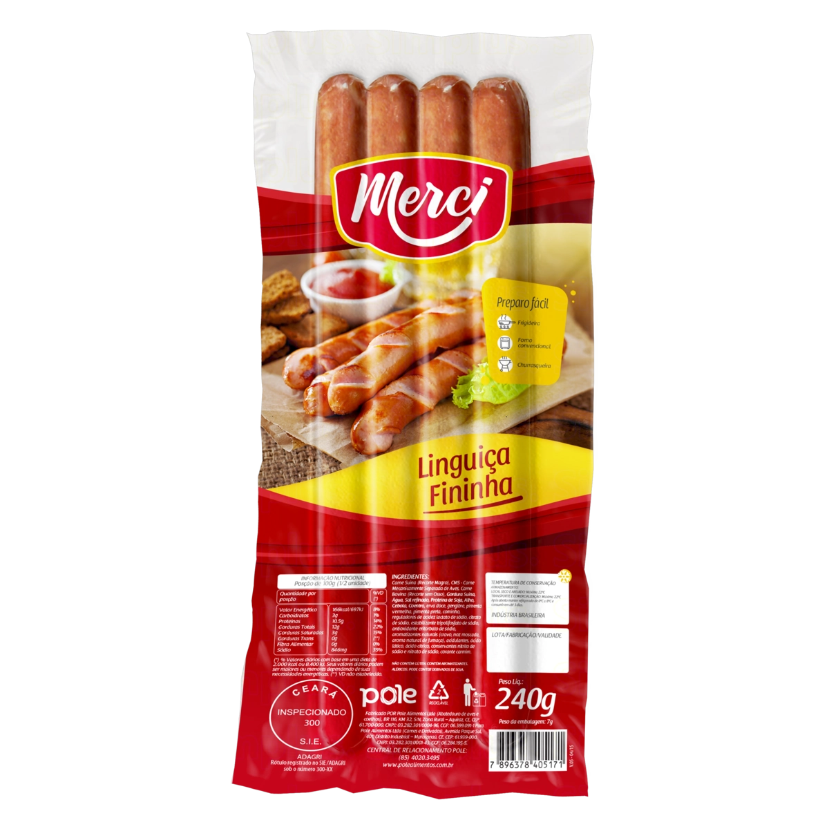 Linguiça Mista Fininha Merci 240g