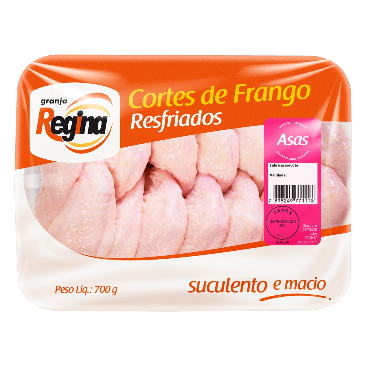 Asa Sem Coxinha De Frango Resfriada Granja Regina 700g