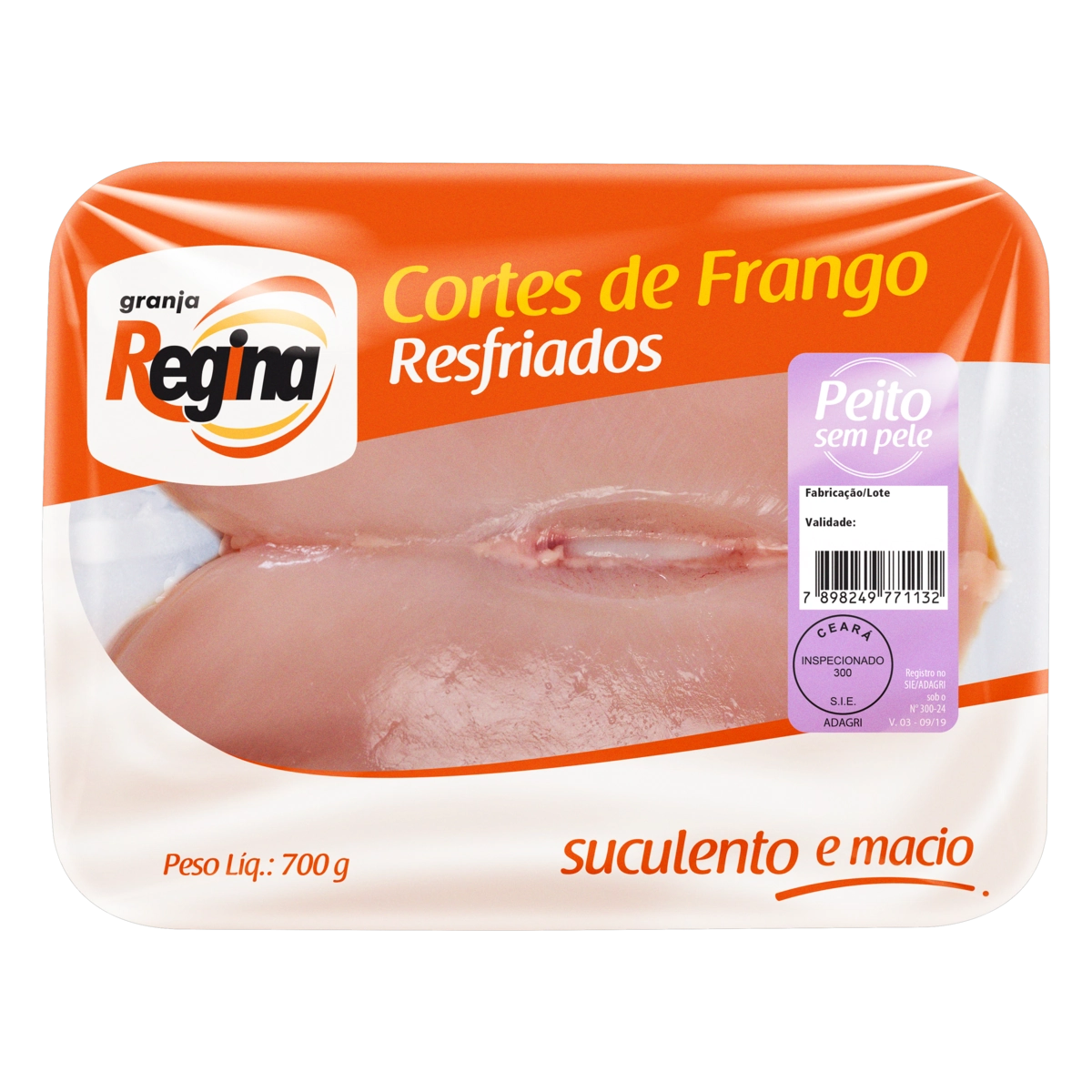 Peito De Frango Resfriado Sem Pele Granja Regina 700g