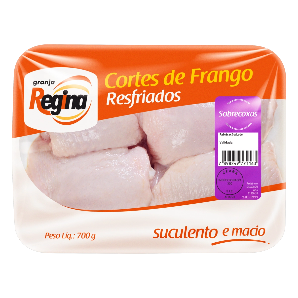 Sobrecoxa De Frango Resfriada Granja Regina 700g