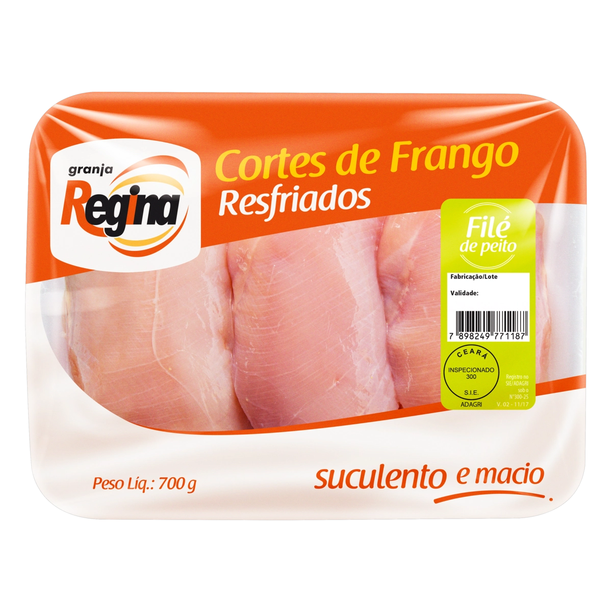 Filé De Peito De Frango Resfriado Sem Pele Granja Regina 700g