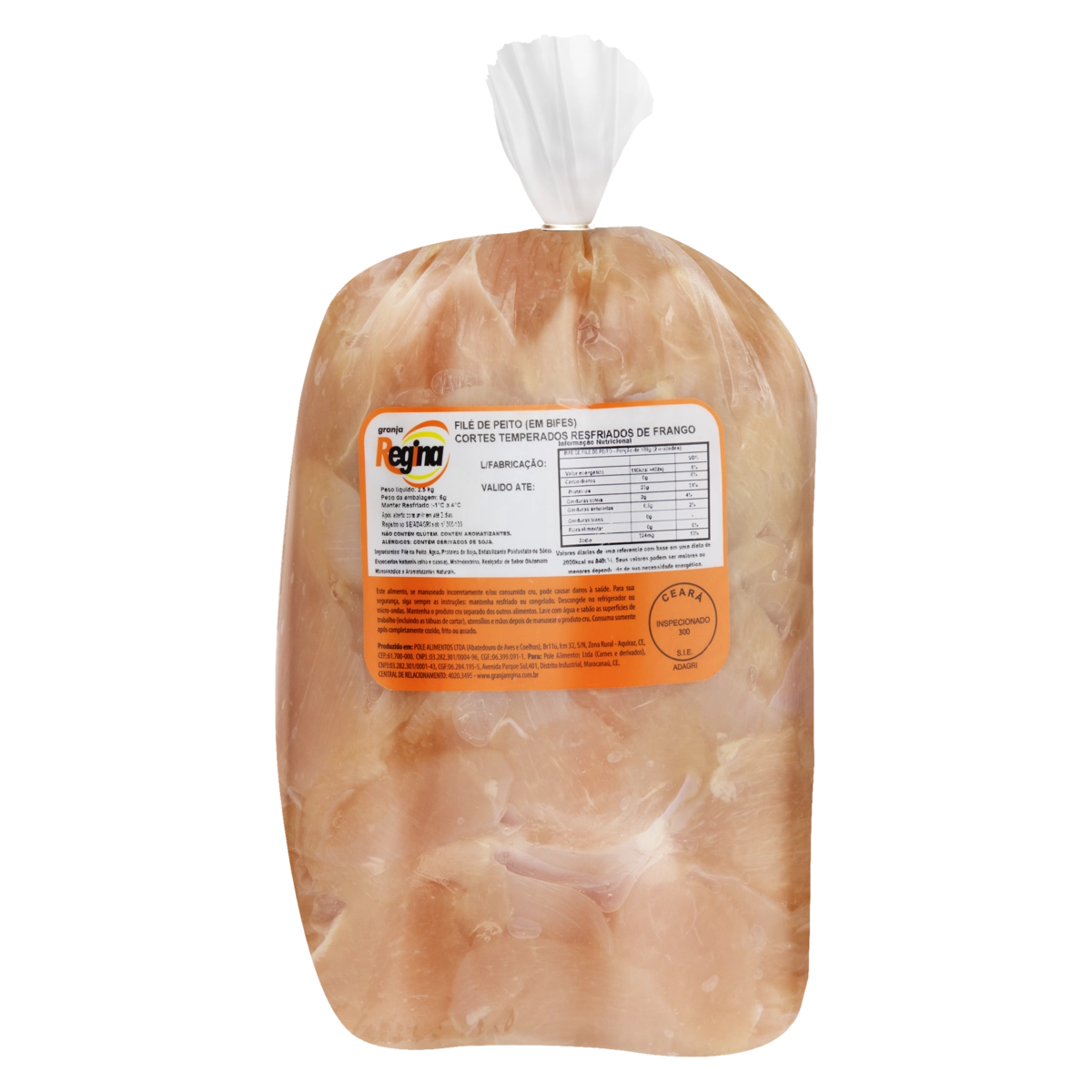 Filé De Peito De Frango Resfriado Temperado Granja Regina 2,5kg