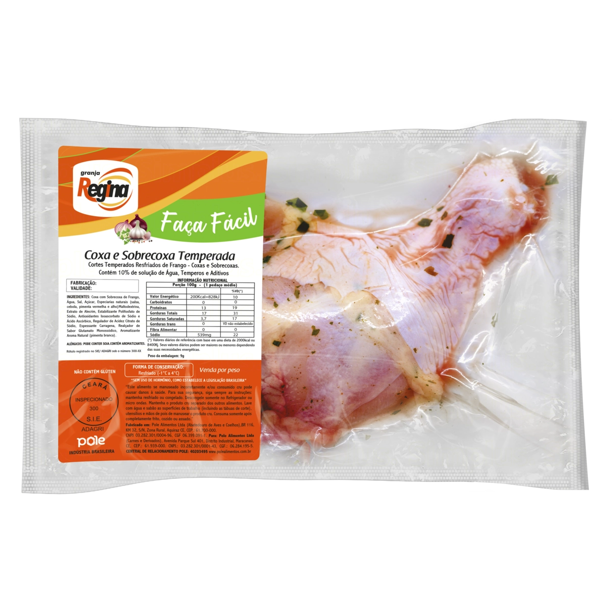 Coxa Com Sobrecoxa De Frango Resfriada Temperada Granja Regina Faça Fácil