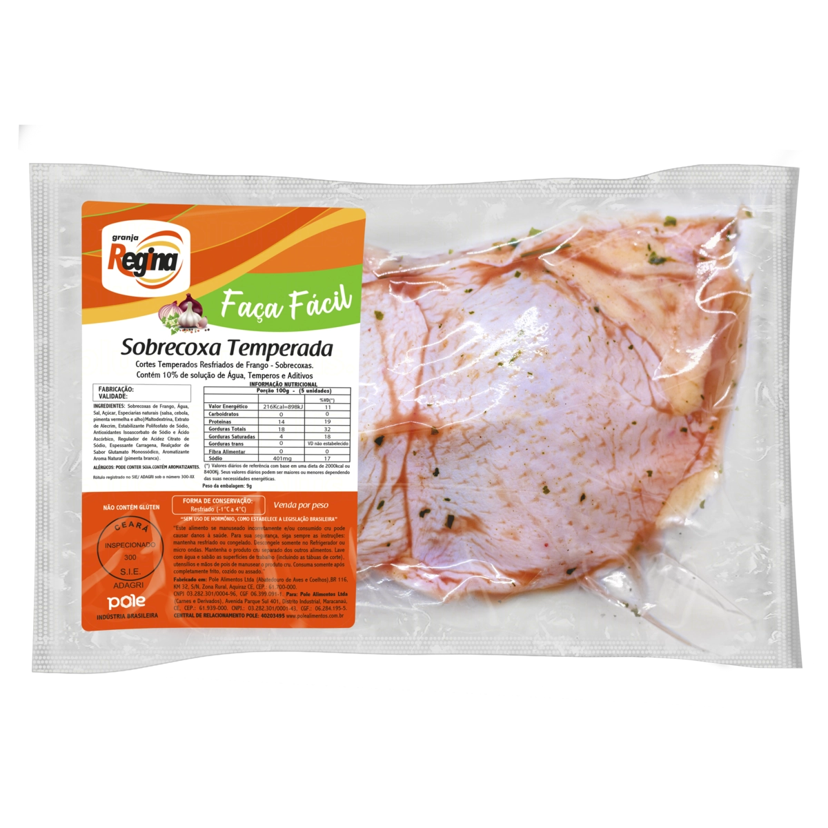 Sobrecoxa De Frango Resfriada Temperada Granja Regina Faça Fácil