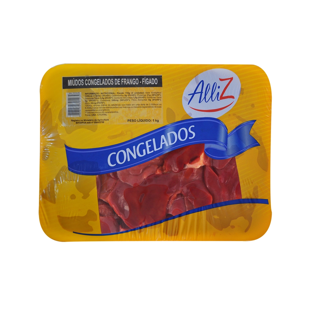 Figado Frango Alliz 1kg Congelado Bdj