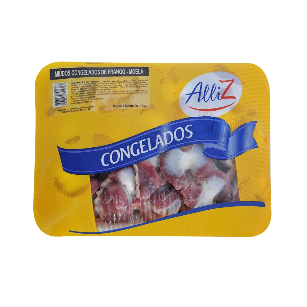 Moela De Frango Alliz 1kg Congelada Bdj
