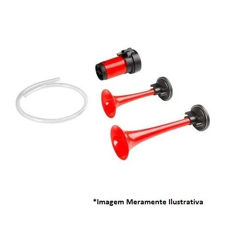 Buzina Pneumática com Compressor 12V 2 Cornetas - GAUSS GB1066