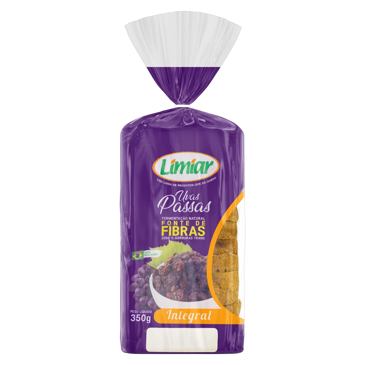 Pão Integral Uvas Passas Limiar Pacote 350g