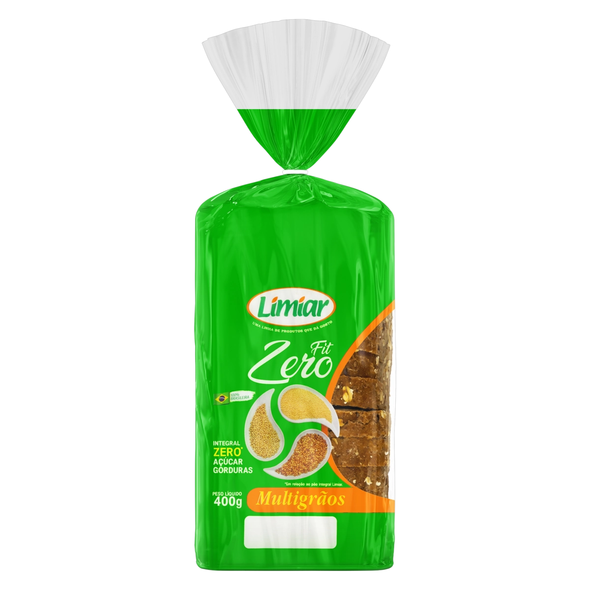 Pão Integral Multigrãos Zero Açúcar Limiar Fit Pacote 400g