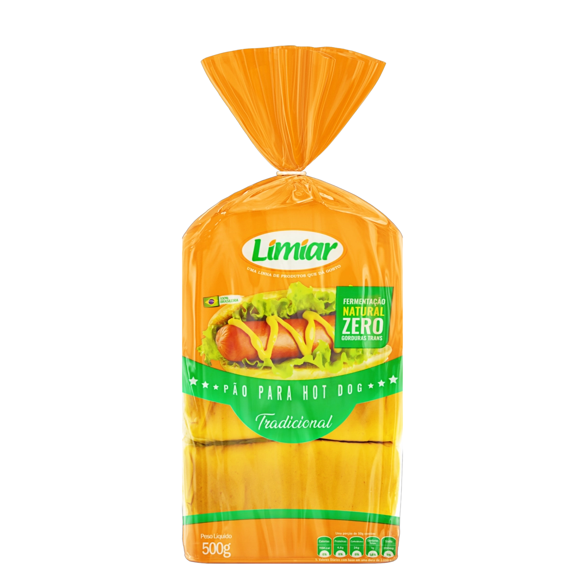 Pão Para Hot Dog Tradicional Limiar Pacote 500g