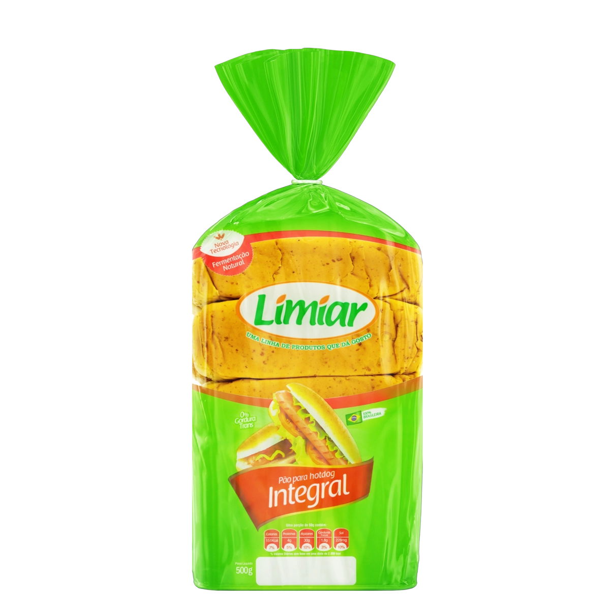 Pão Para Hot Dog Integral Limiar Pacote 500g