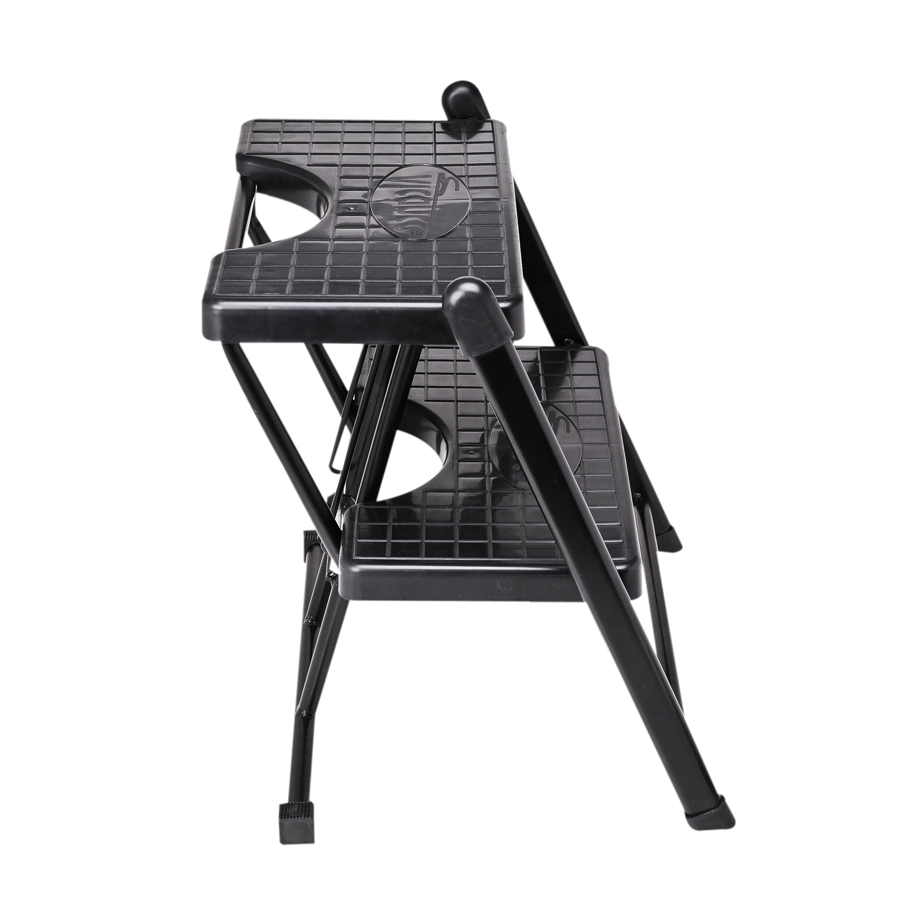 Banqueta Escada Aço Carbono 2 Degraus 0,48m 120kg Preto Anodilar