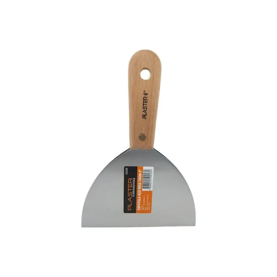 Espátula De Aço Inox 15cm Cabo De Madeira - Plaster