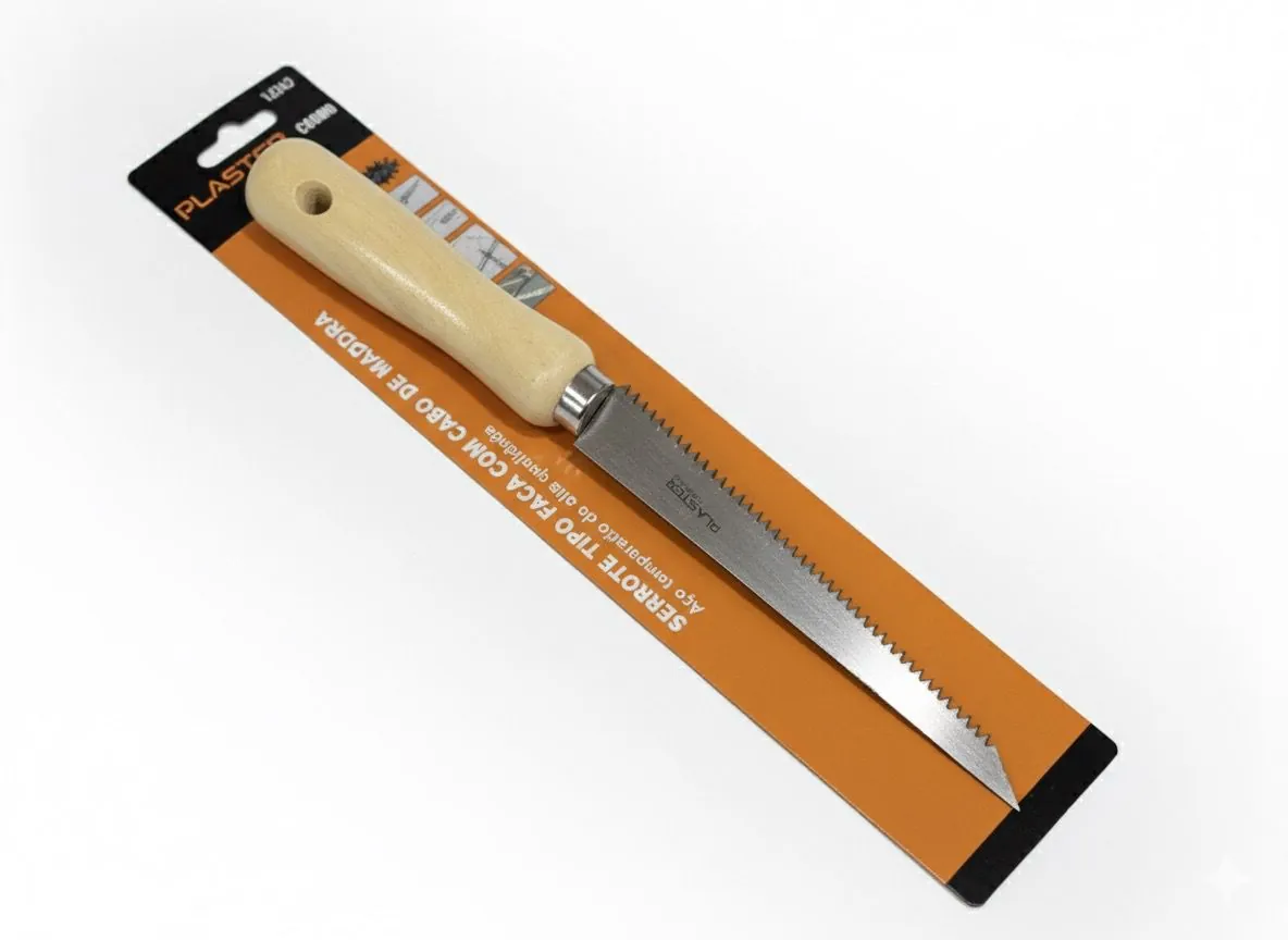 Serrote Tipo Faca Para Drywall Com Cabo De Madeira - Plaster