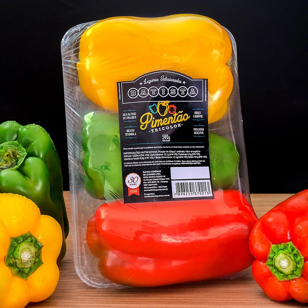 Pimentao Tricolor Verd/vermelho/amar 500gr