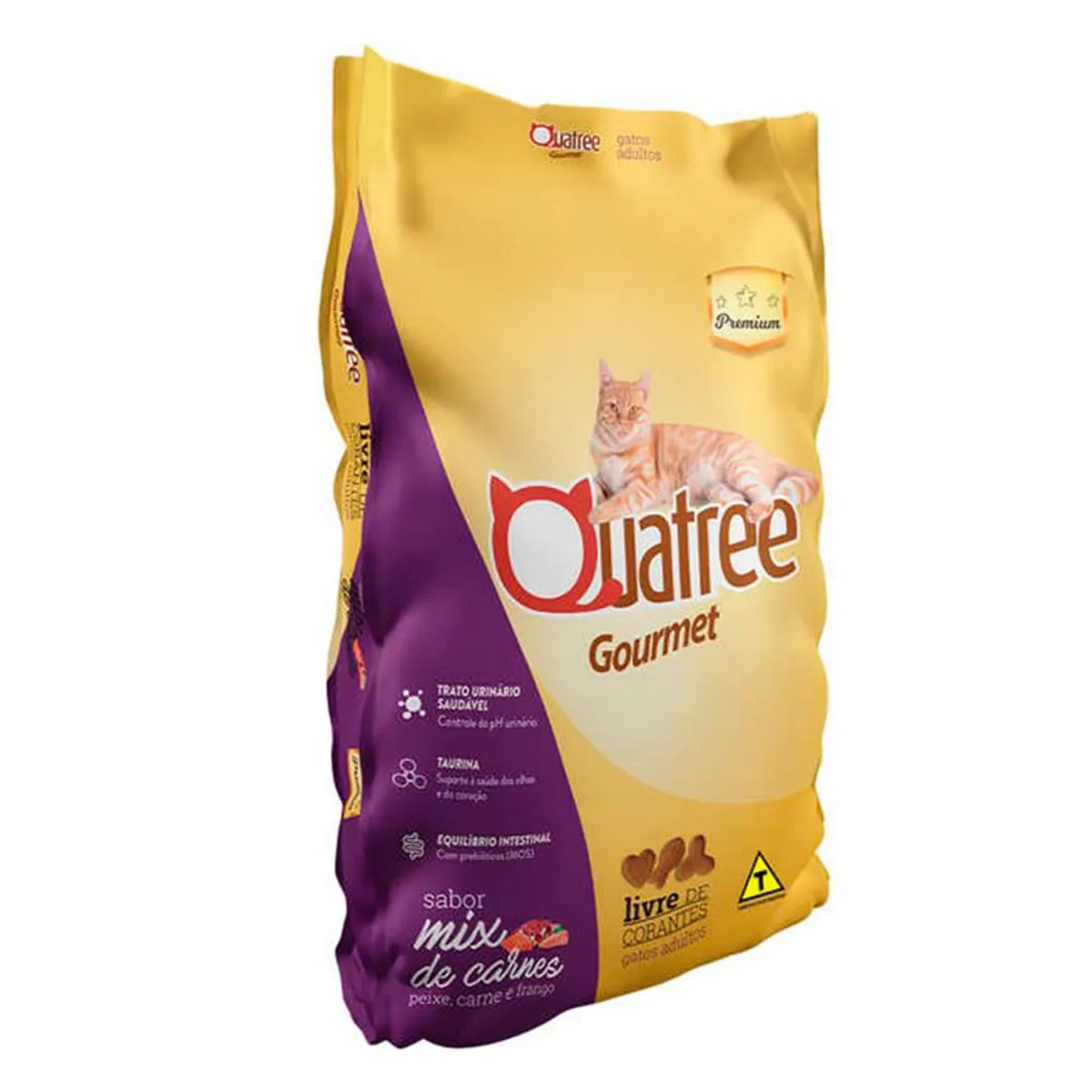 Racao Quatree Gourmet 101kg Mix Carne Gato