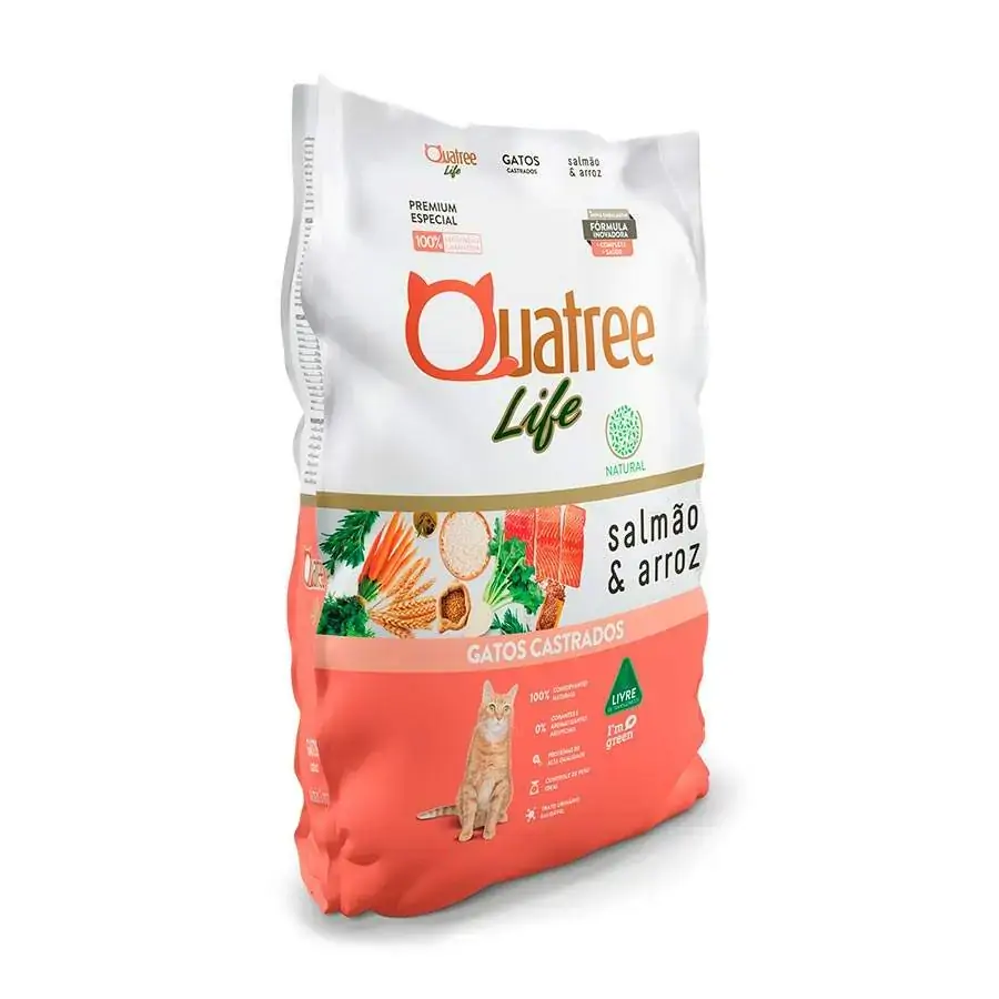 Racao Quatree Life Gatos Cast Salmao 1kg
