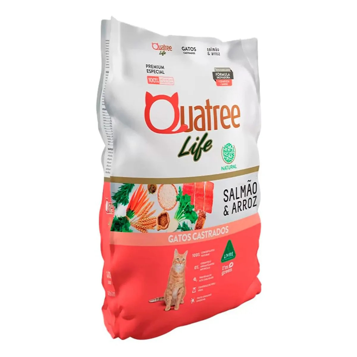 Racao Quatree Life Gatos Cast Salmao 10kg