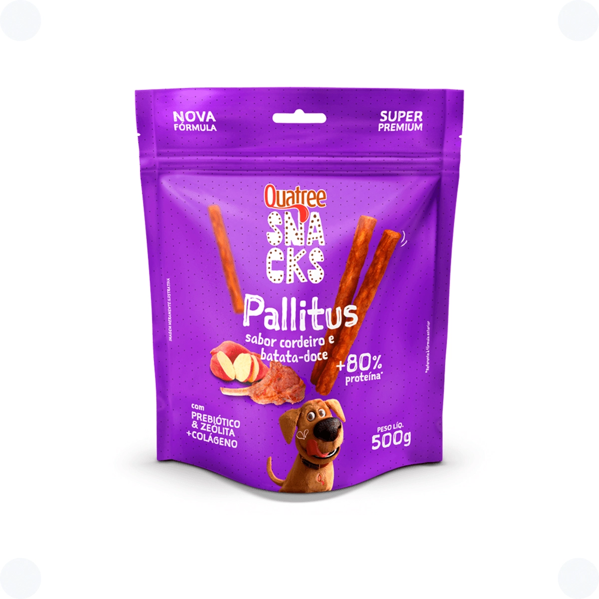 Snacks Pallitus Sabor Cordeiro E Batata Doce Quatree 500g