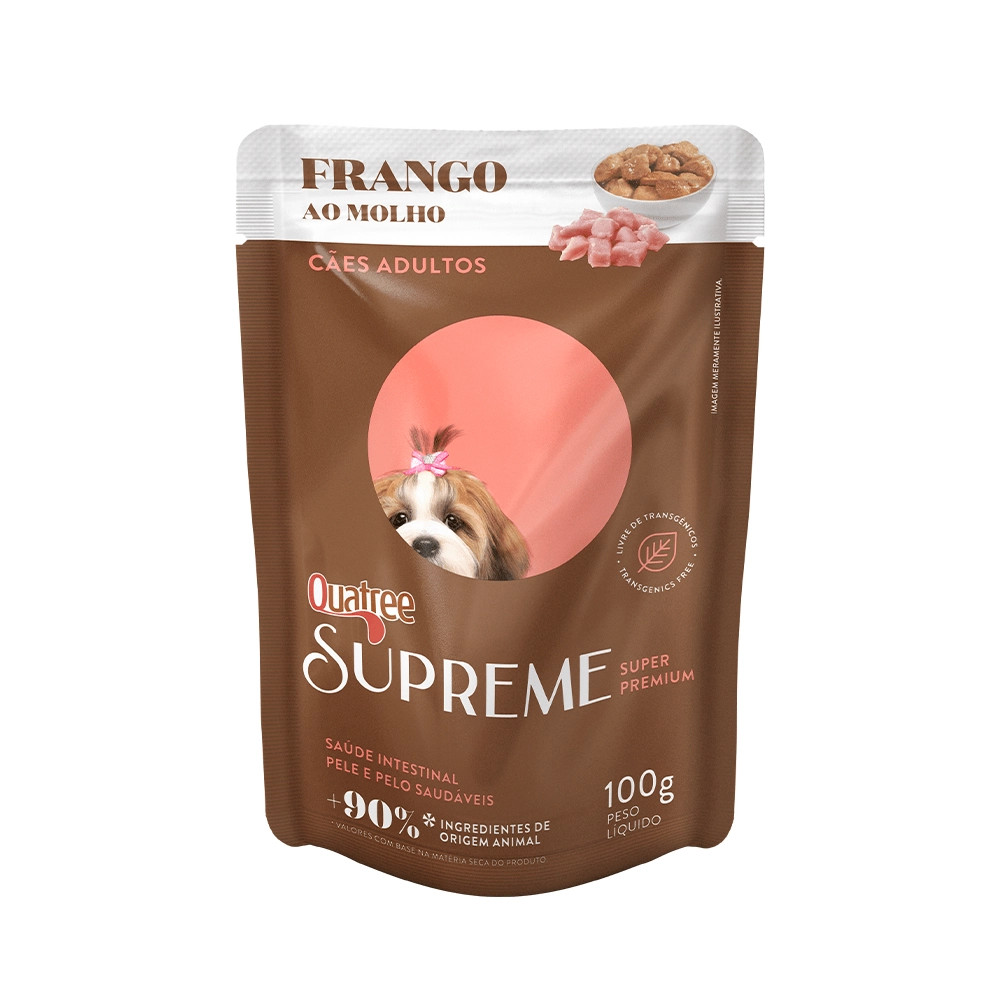 Ração Supreme úmida Para Cães Adultos Sabor Frango Quatree 100g