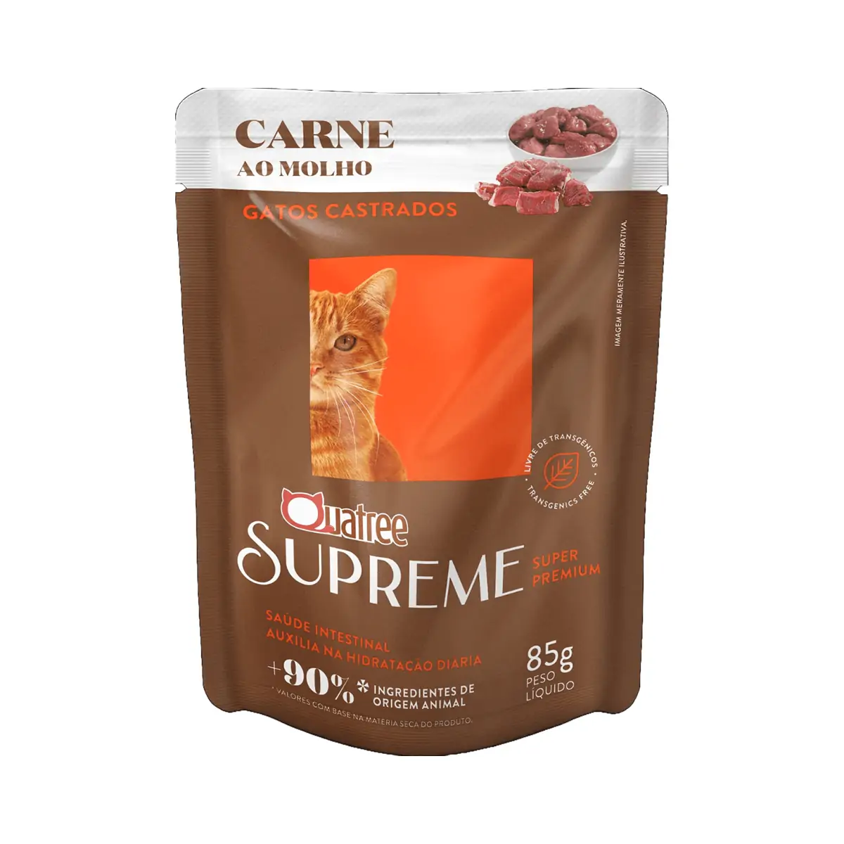 Ração Úmida Quatree para Gatos Supreme Adulto Sabor Carne 85g