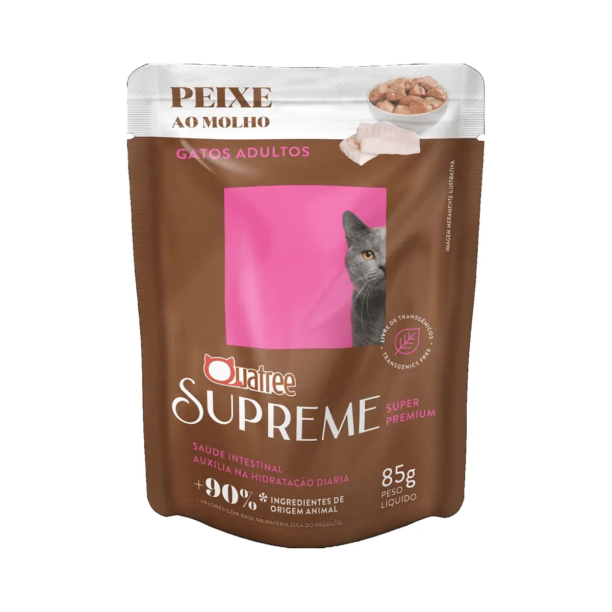 Ração Úmida Quatree para Gatos Supreme Adulto Sabor Peixe 85g