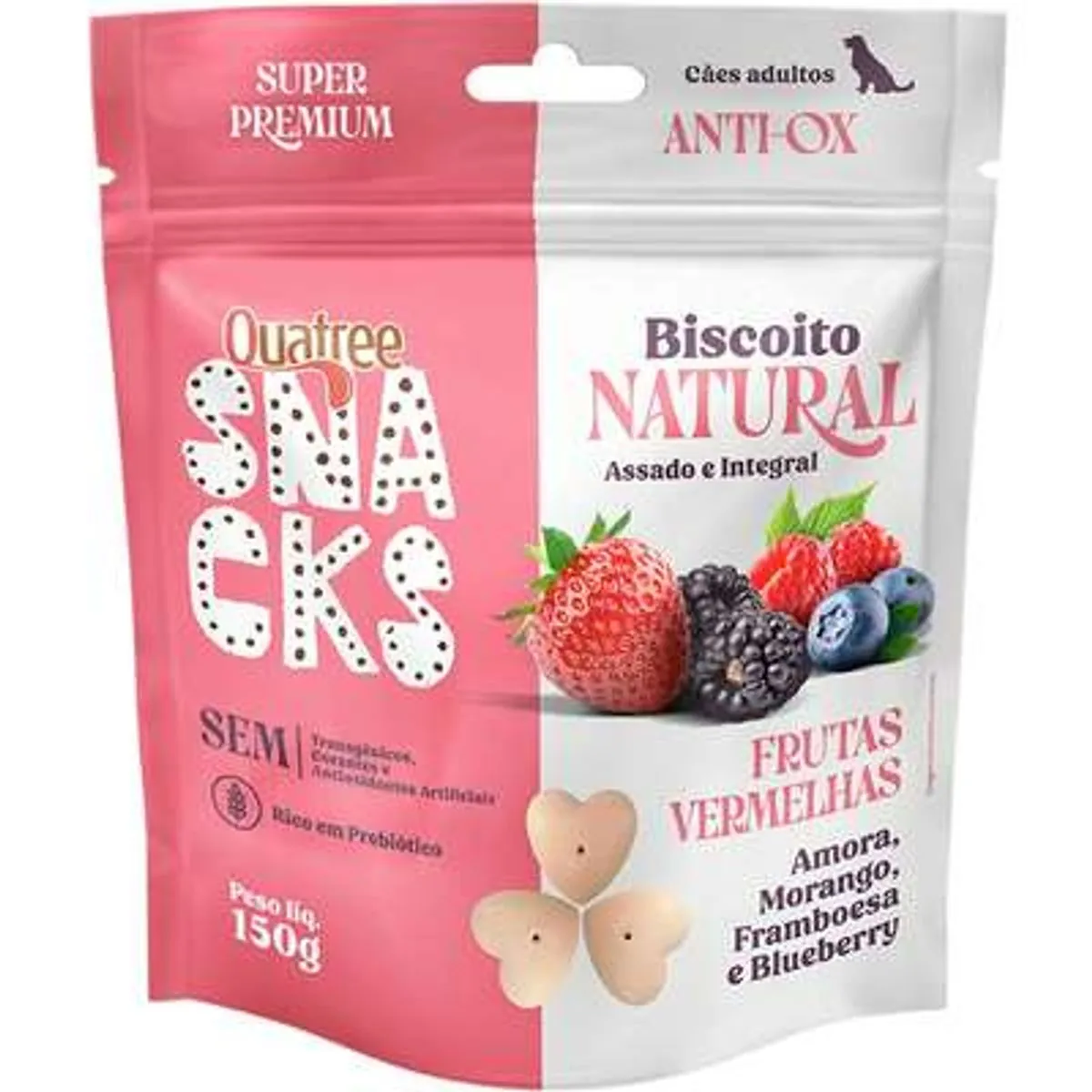 Snackss Biscoito De Frutas Vermelhas Quatree 150g