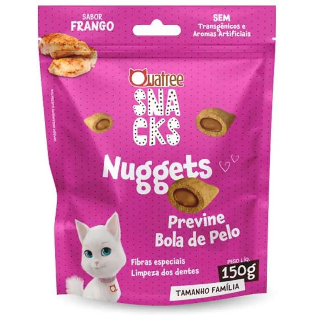 Quatree Snacks Nuggets Gato Bola De Pelo 150g Frango
