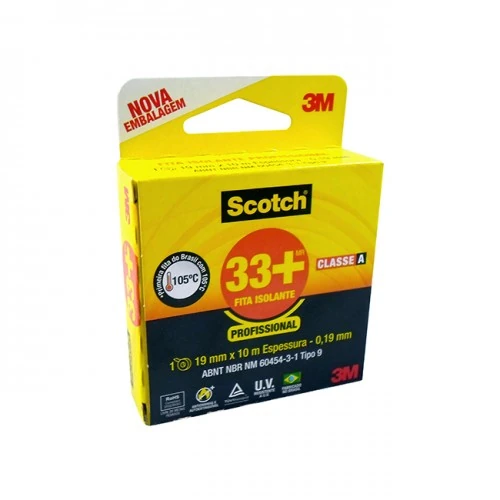 Fita Isolante 33+ Profissional 19mm X 10m - Scotch - 12106-1