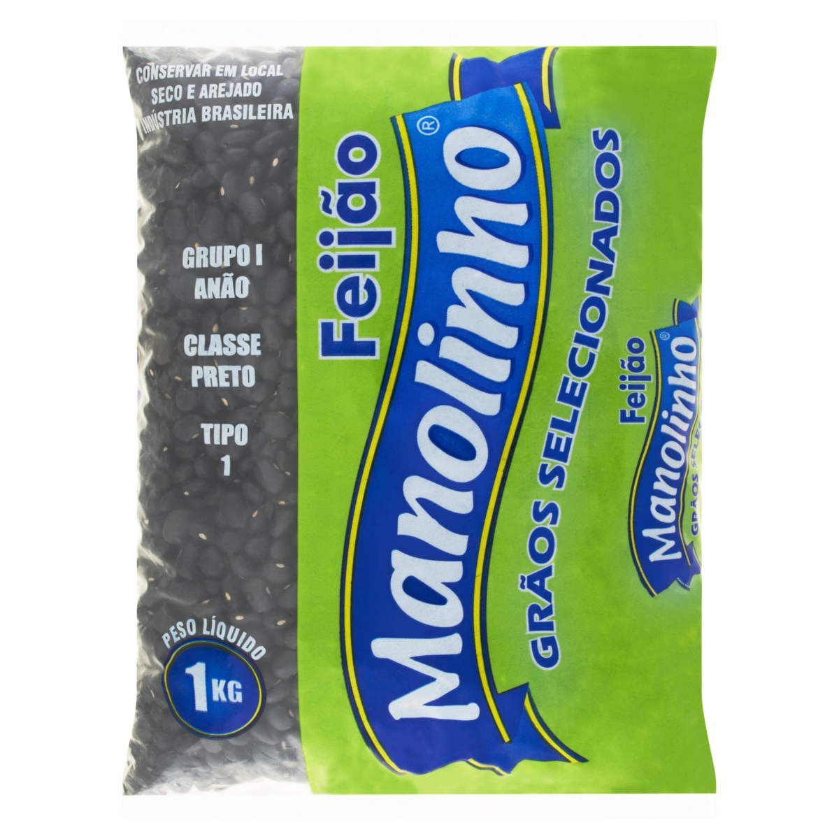 Feijão Preto Tipo 1 Manolinho Pacote 1kg