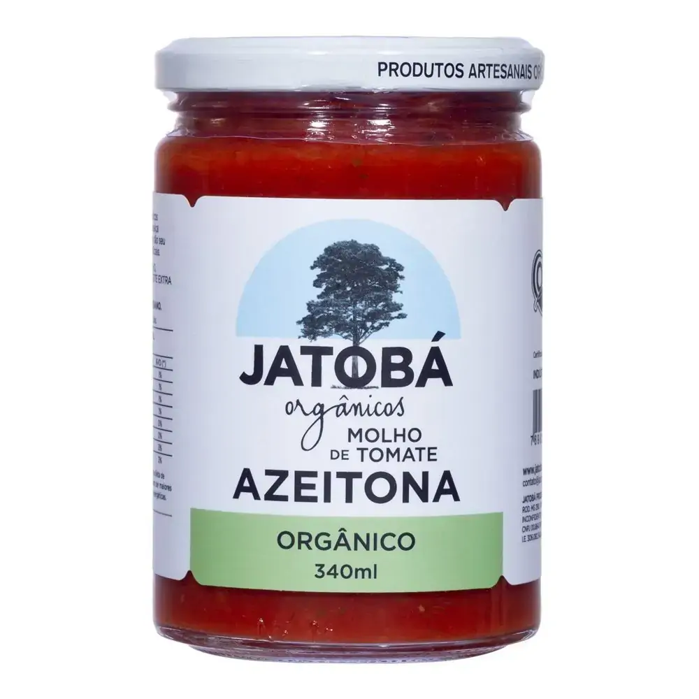Molho Tomate Azeitona Org 340g Jatoba Organico