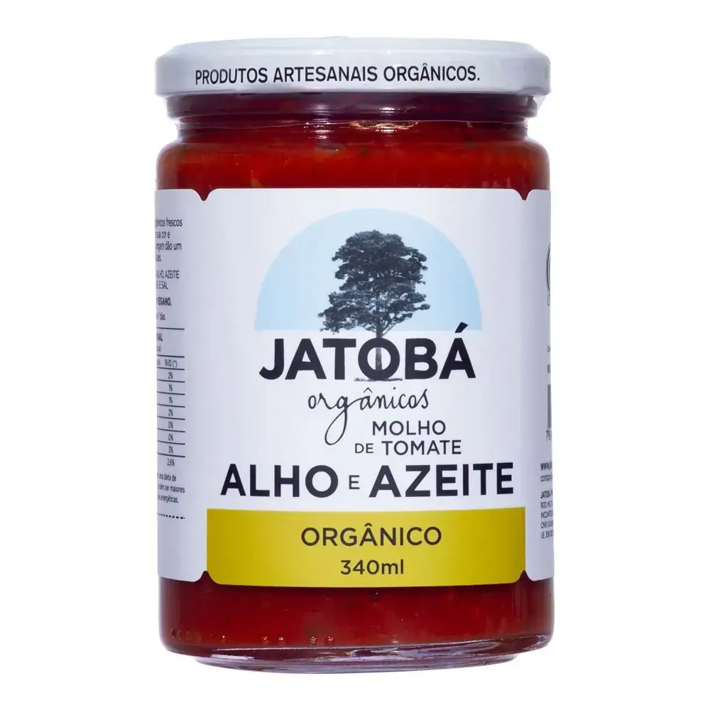 Molho De Tomate Alho E Azeite Org 340g Jatoba Organico