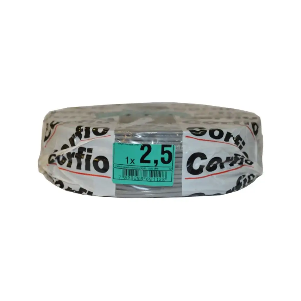 Cabo Flexivel Corfio 2,5mmx100m Rolo 750v Cinza