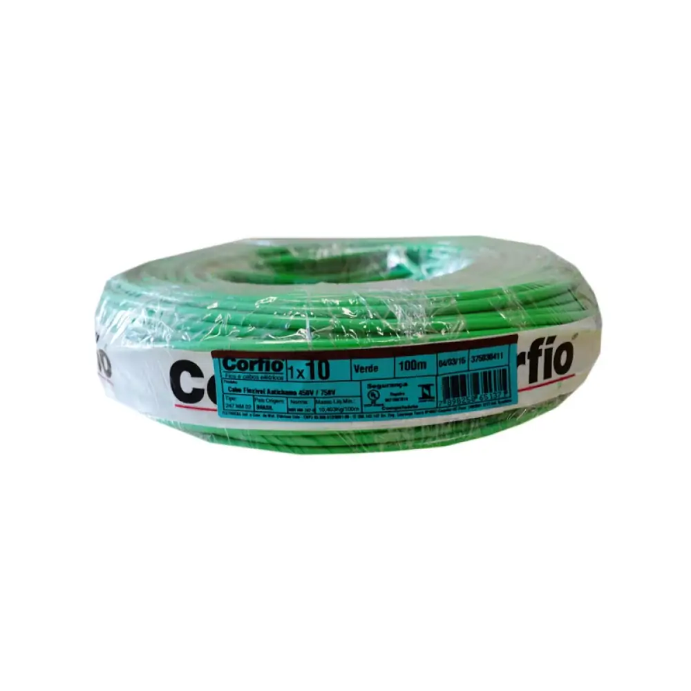 Cabo Flex 750v 10,00mm Vd 70g Cl5 Nm247 3 Corfio