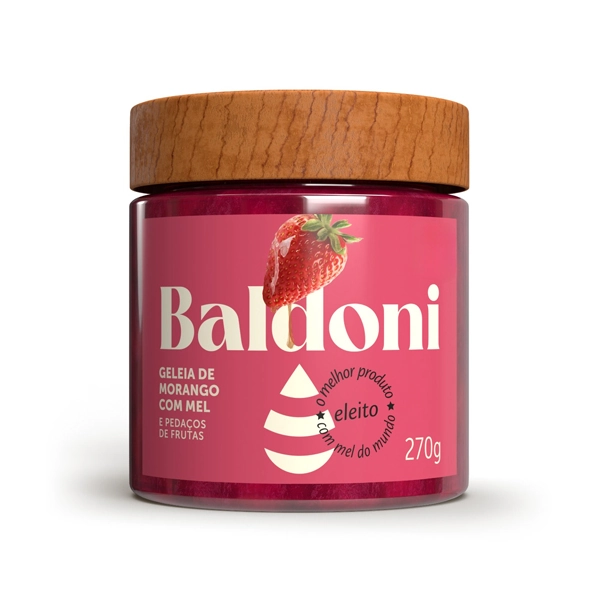 Geléia Morango Com Mel Baldoni 270g
