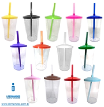 Copo Twister C/canudo 500ml Azul Royal Ref.328s