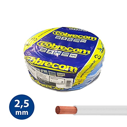 Cabo Flexível Antichama 2,5mm 450/750v 100 Metros Branco