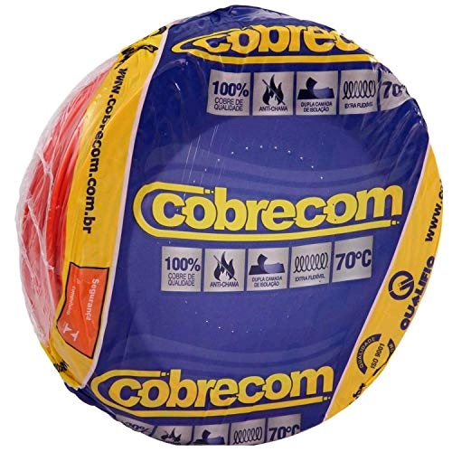 Cabo de Energia 750v 6mm² Flexicom Antichama com 100 Metros Vermelho