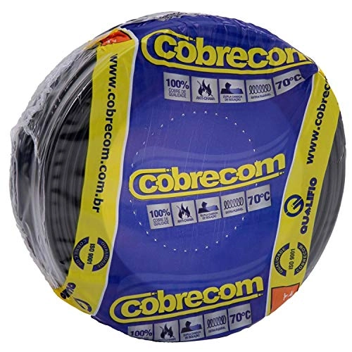 Cabo de Energia 750v 6mm² Flexicom Antichama com 100 Metros Preto