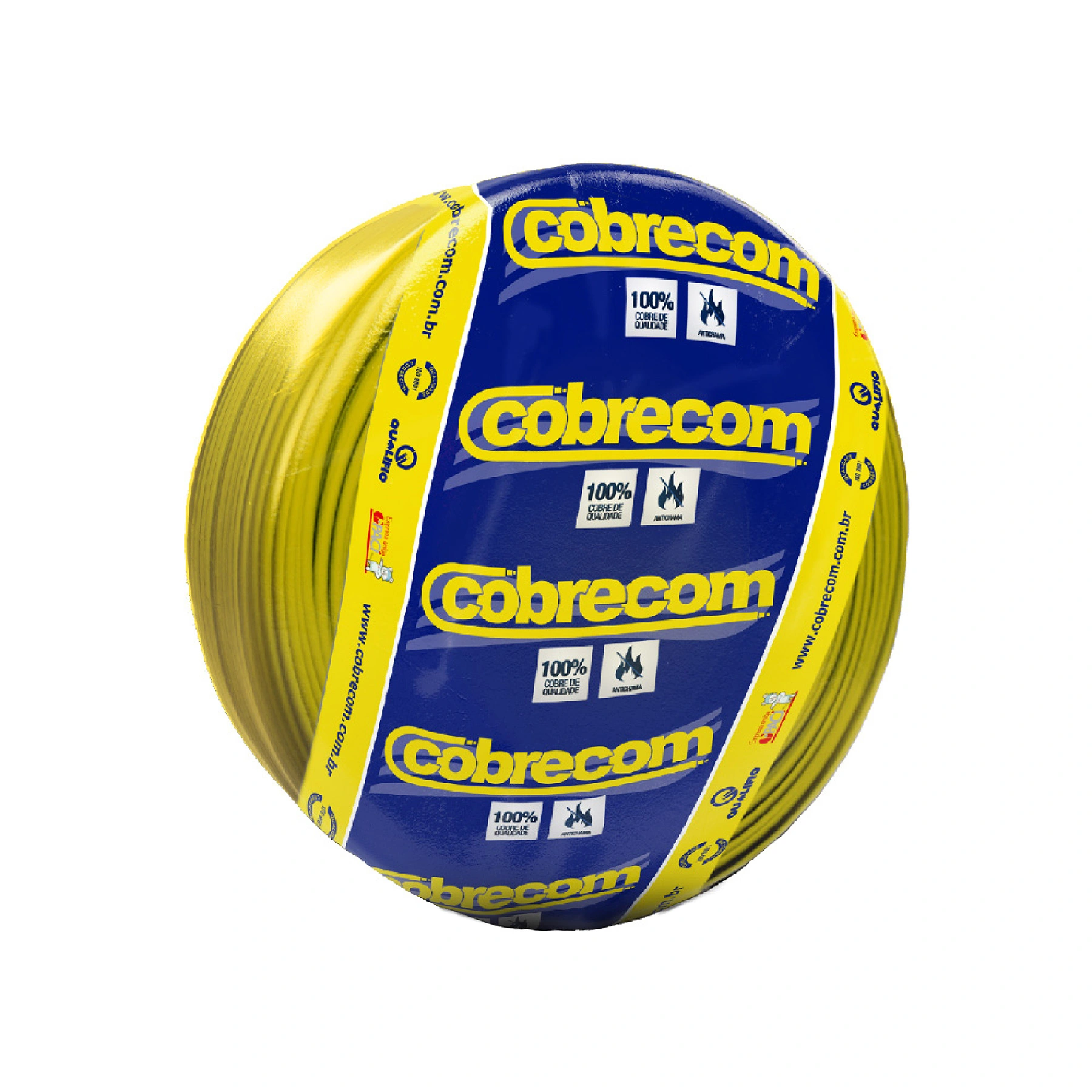 Cabo Flexível 10mm 100m Amarelo 750V Cobrecom