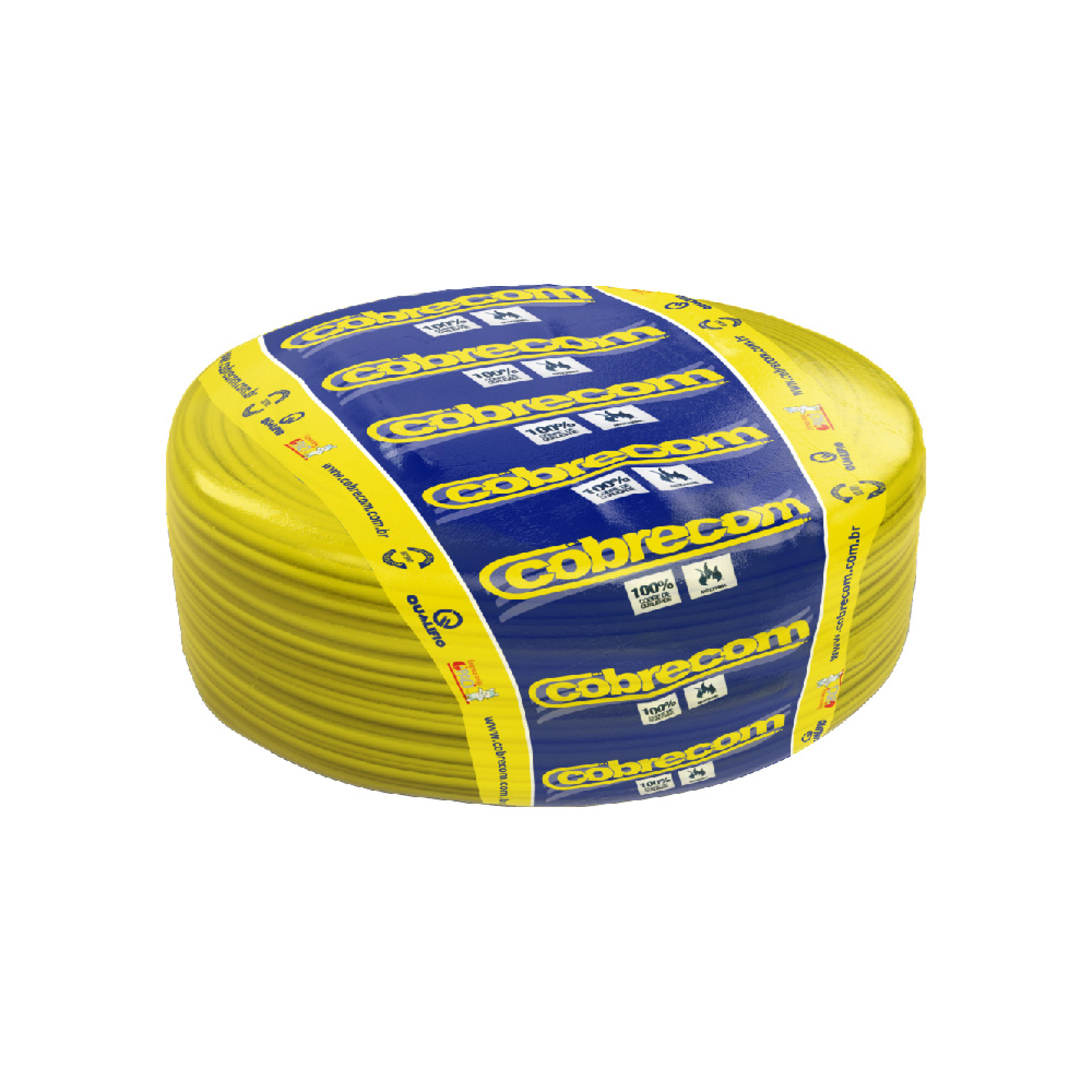 Cabo Flexível 4mm 50m Amarelo 750V Cobrecom