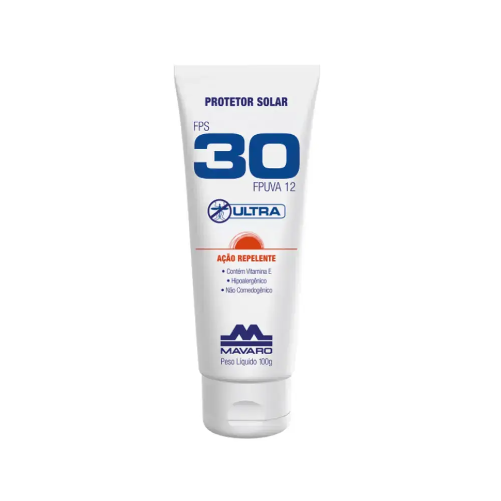 Protetor Solar Ultra FPS 30 com Ação Repelente - 120g - Mavaro